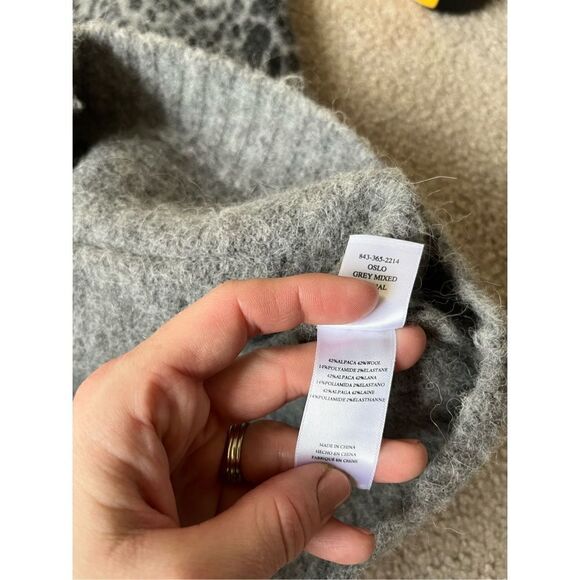 Rails Oslo Printed Alpaca & Wool-Blend Cardigan size L Gray Black - Picture 13 of 13